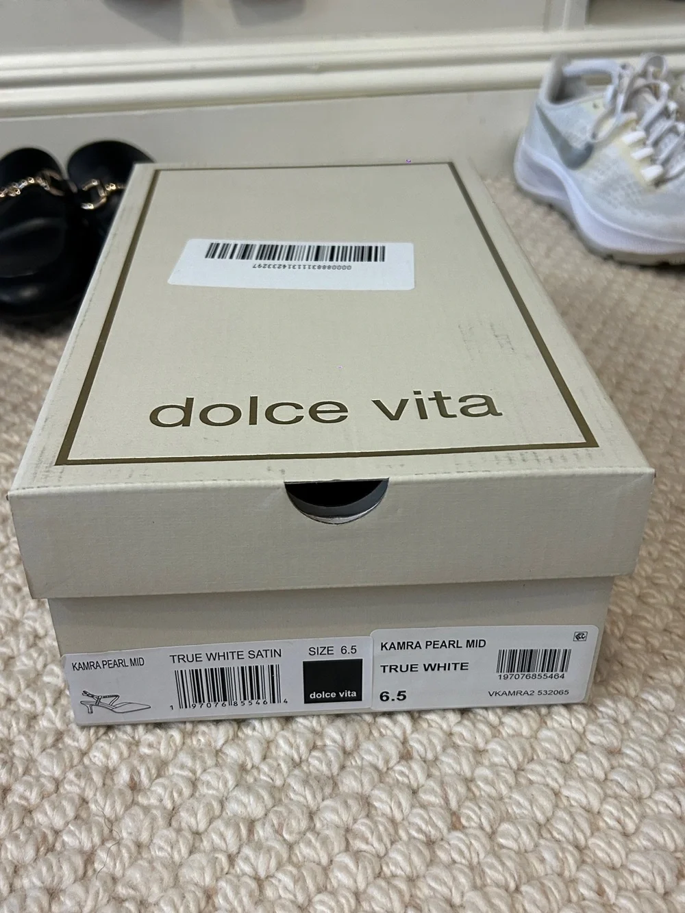 Dolce Vita White Pearl-Trim Pointed Toe Flats - Picture 4 of 4